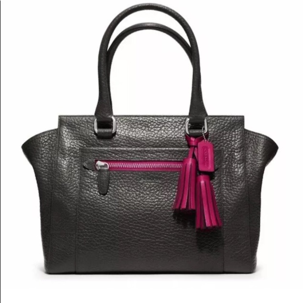Coach Candace Carryall Berry/grey tassels+ Insert - Picture 1 of 8